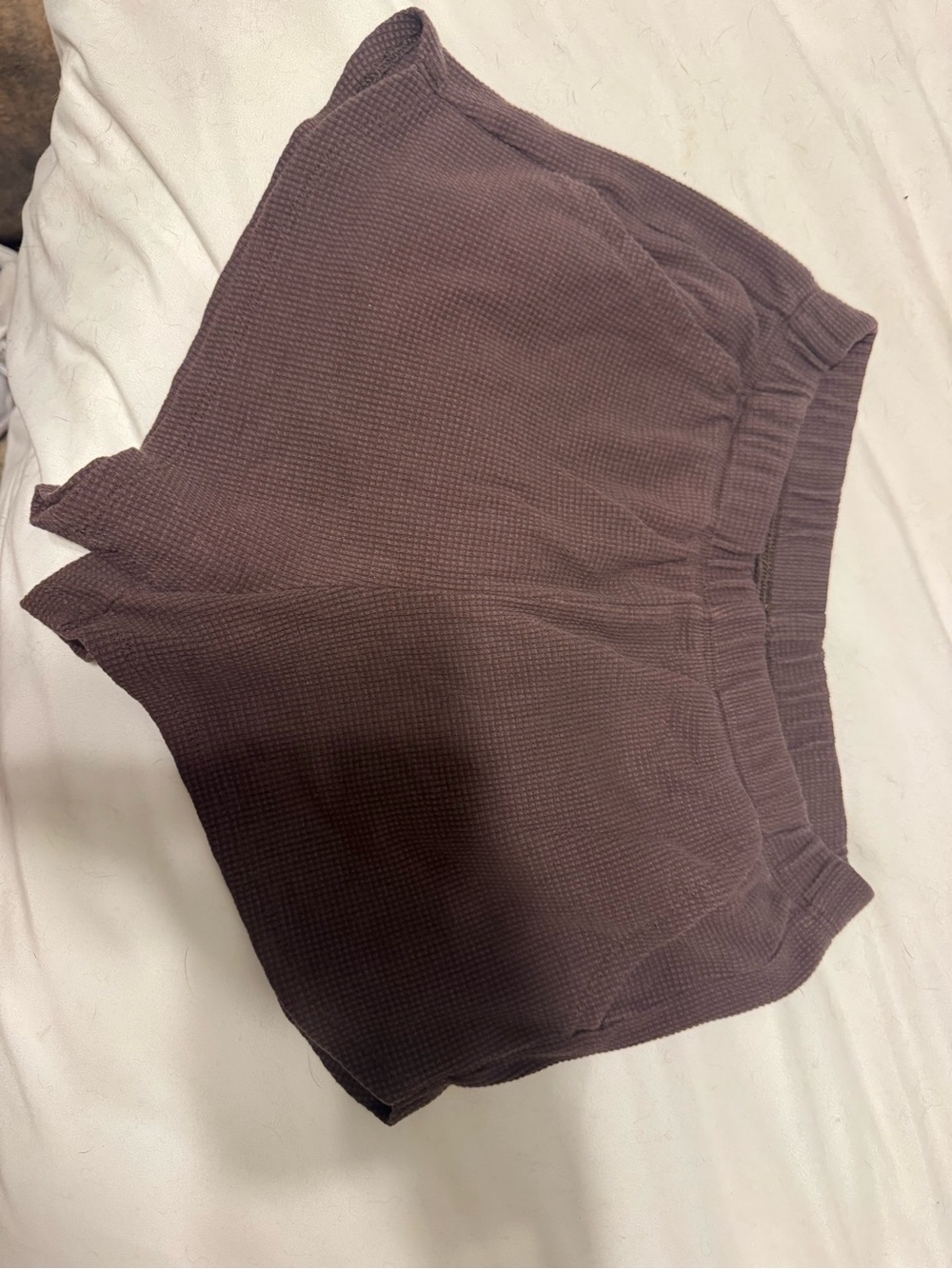 Cozy Waffle Knit Lounge Shorts - Brown